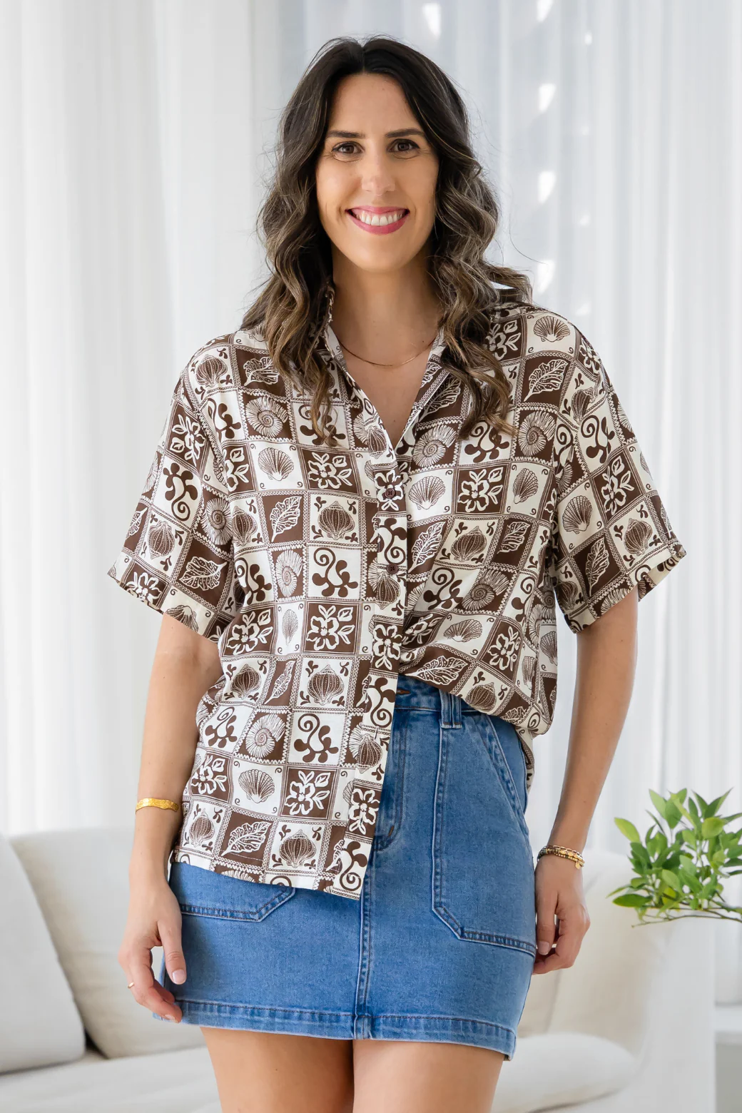 Abbie Shirt Waverley Print Choc - Image 2