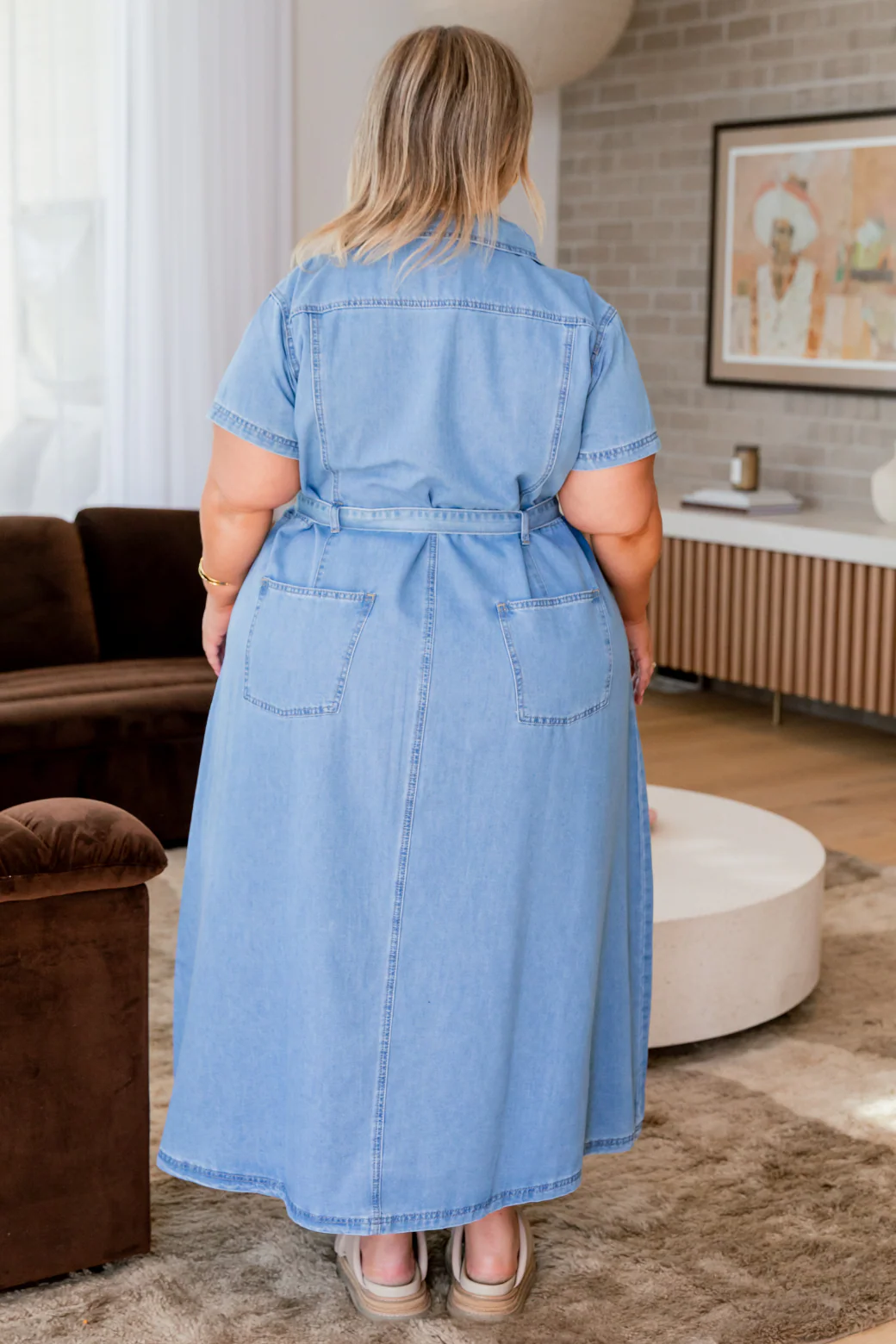 Allison Maxi Denim Dress Washed Blue - Image 10