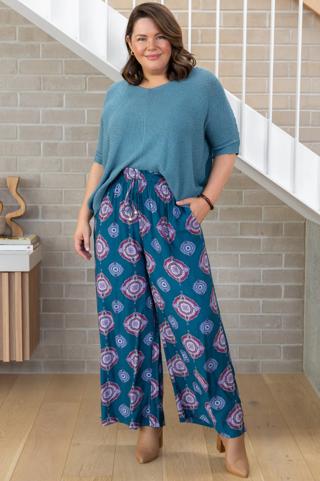 Amelia Pant Zara Print Teal - Image 3