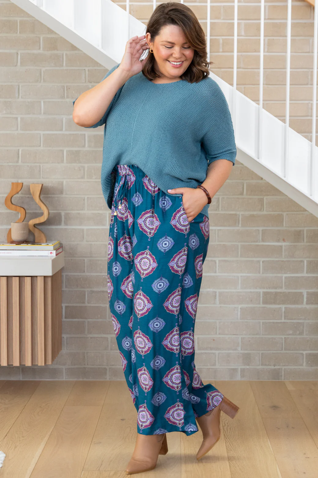 Amelia Pant Zara Print Teal - Image 5