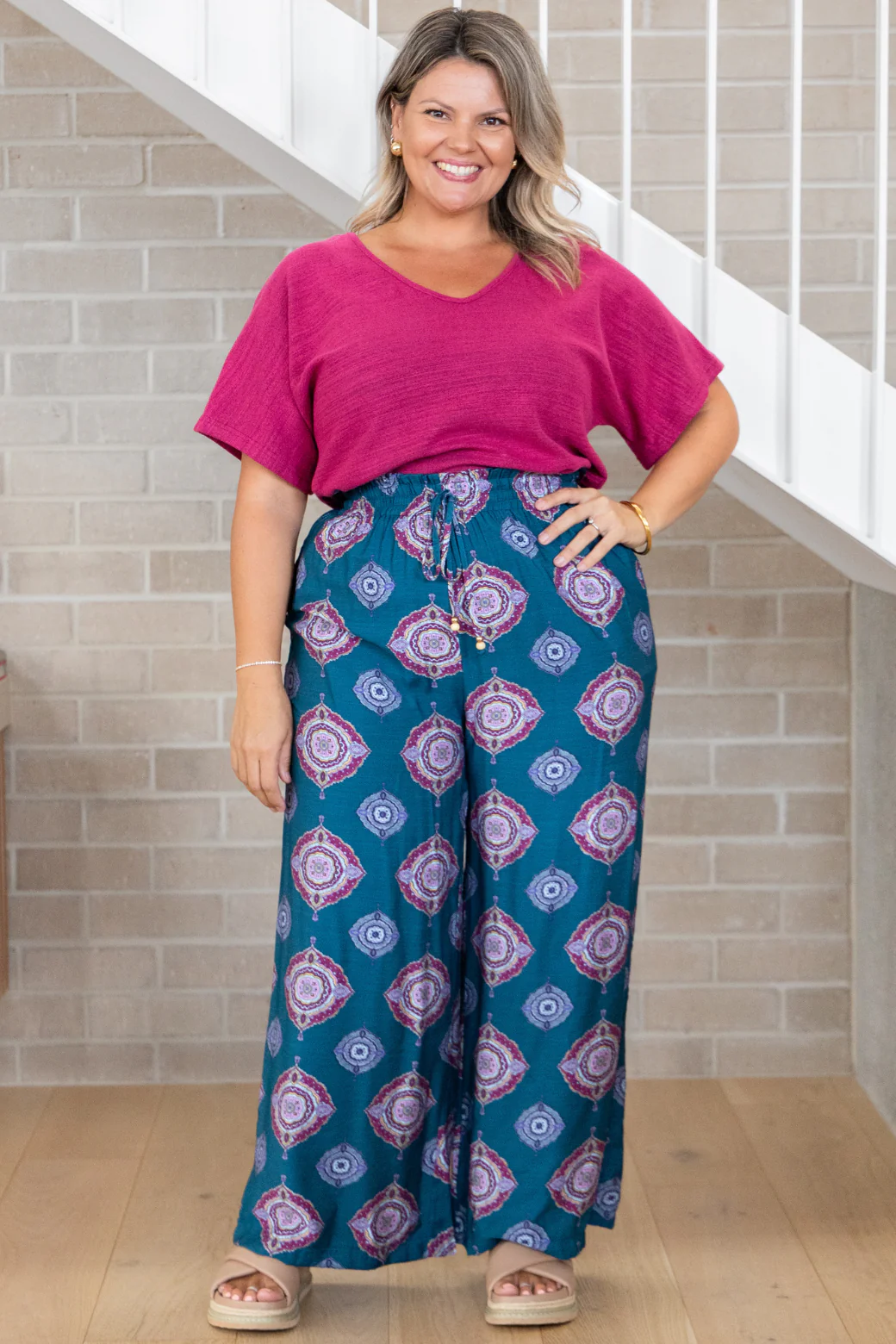Amelia Pant Zara Print Teal - Image 7