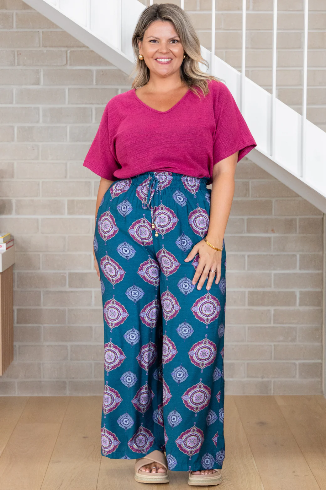 Amelia Pant Zara Print Teal - Image 8