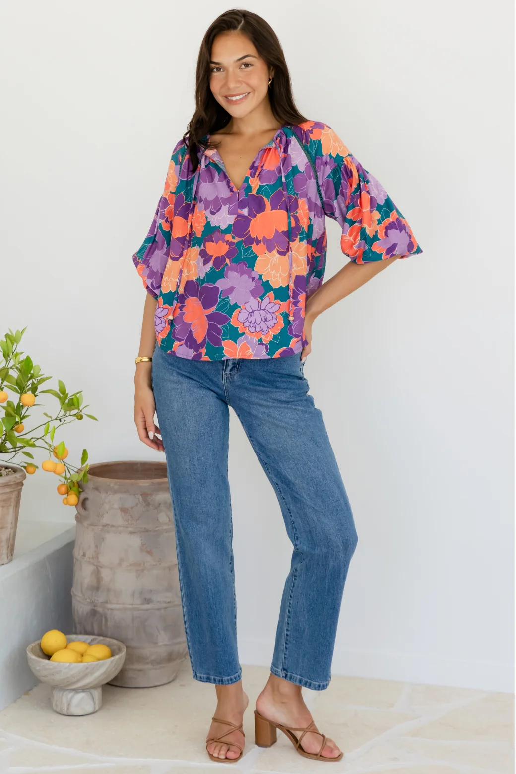 Final Sale | Angela Blouse Milan Floral Print - Image 2