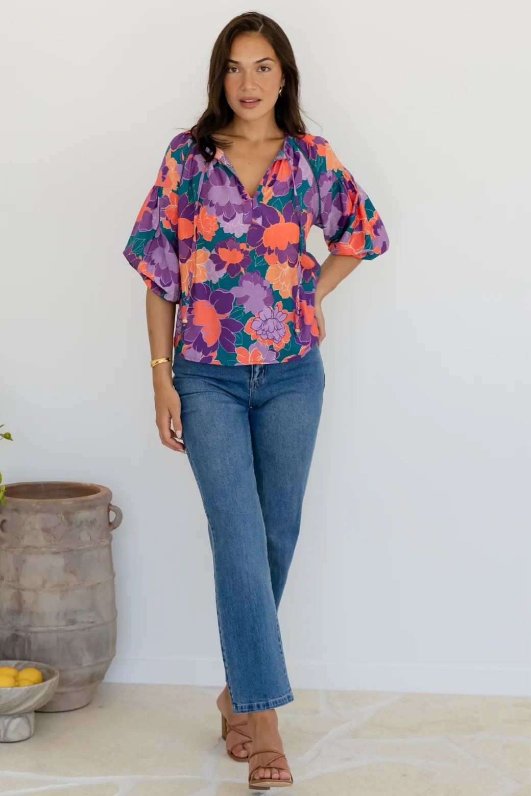 Final Sale | Angela Blouse Milan Floral Print - Image 3