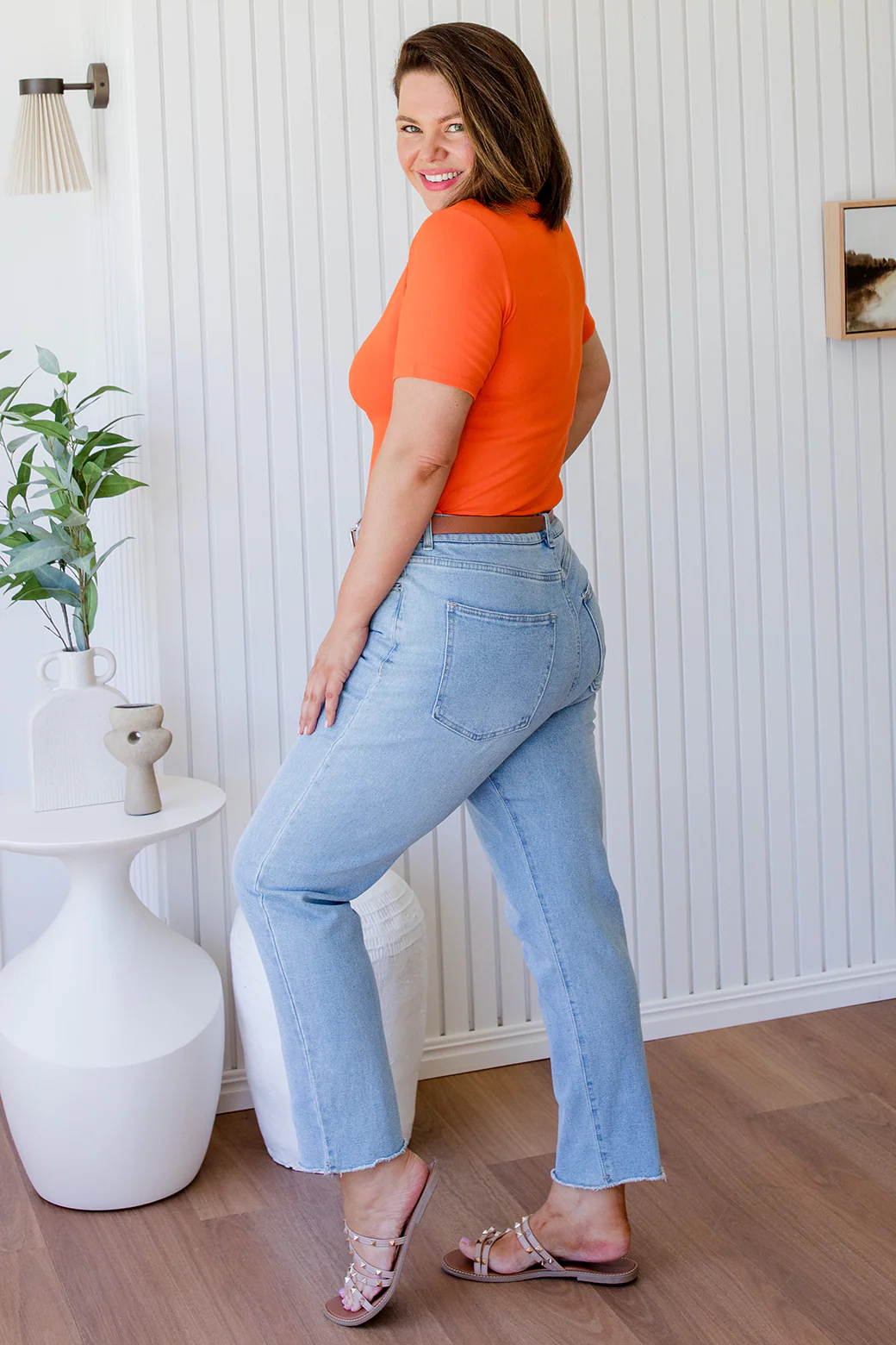 Final Sale | Annie Twist Tee Orange - Image 4