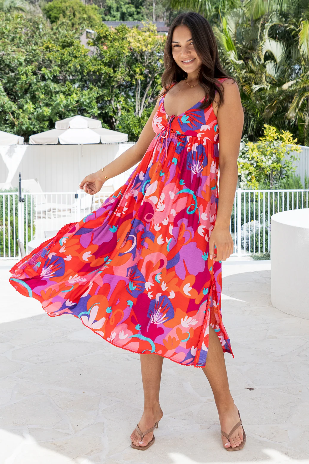 Final Sale | Archer Midi Dress Crimson Sunset - Image 3
