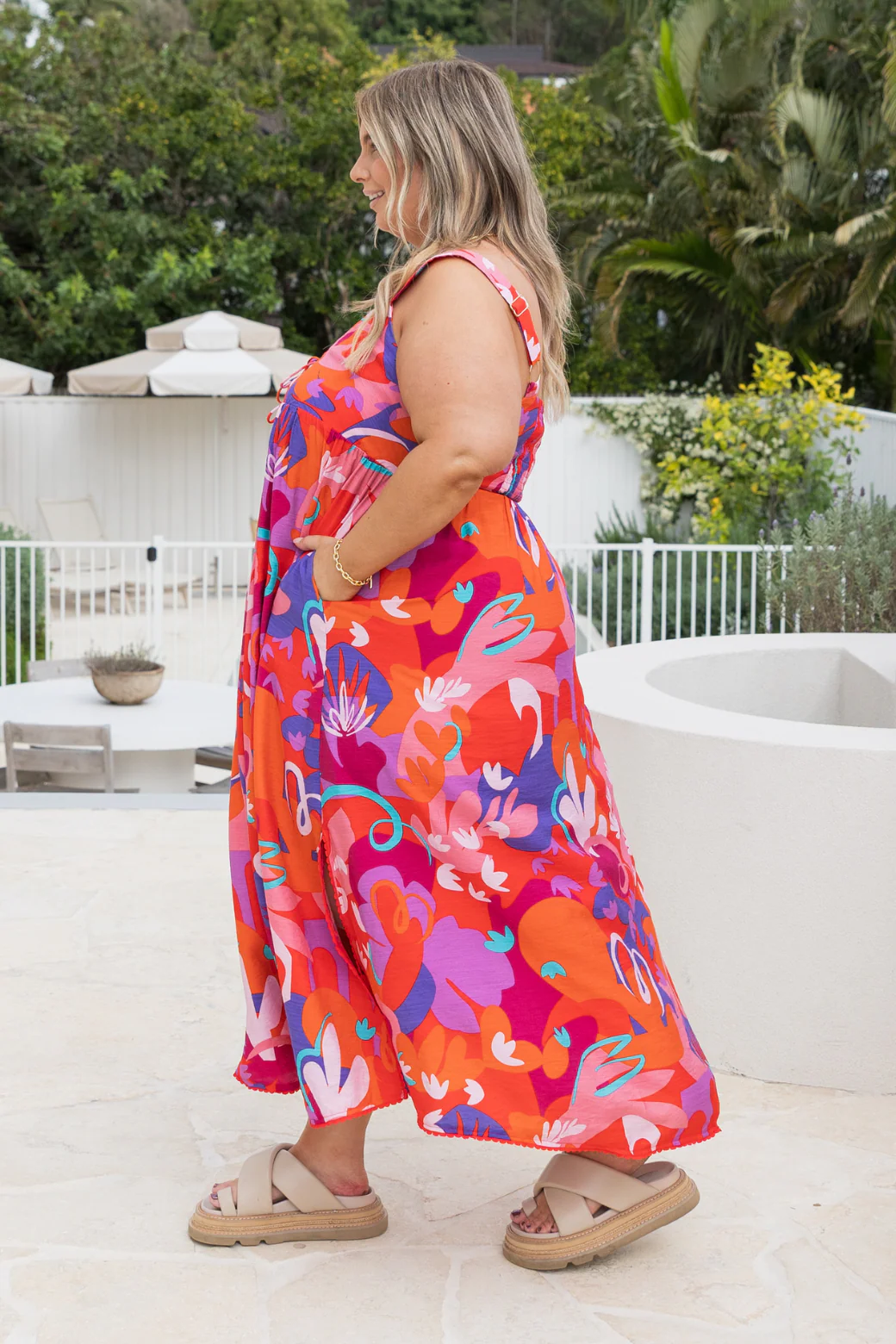 Final Sale | Archer Midi Dress Crimson Sunset - Image 8
