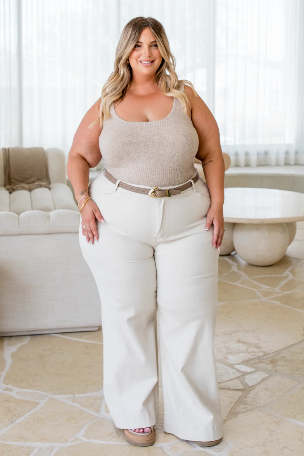 Betsy Knit Tank Latte - Image 4