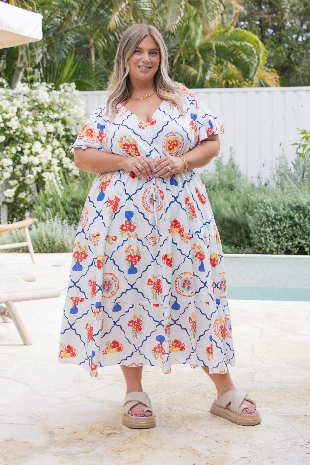 Final Sale | Bonnie Midi Dress Picnic Print - Image 3