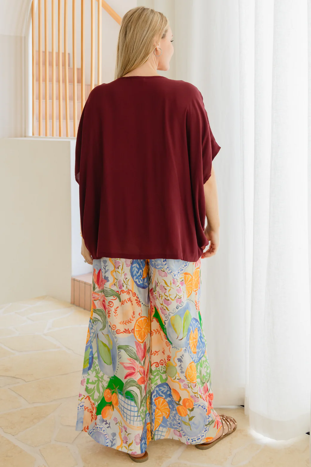 Brodie Drape Top Burgundy - Image 11