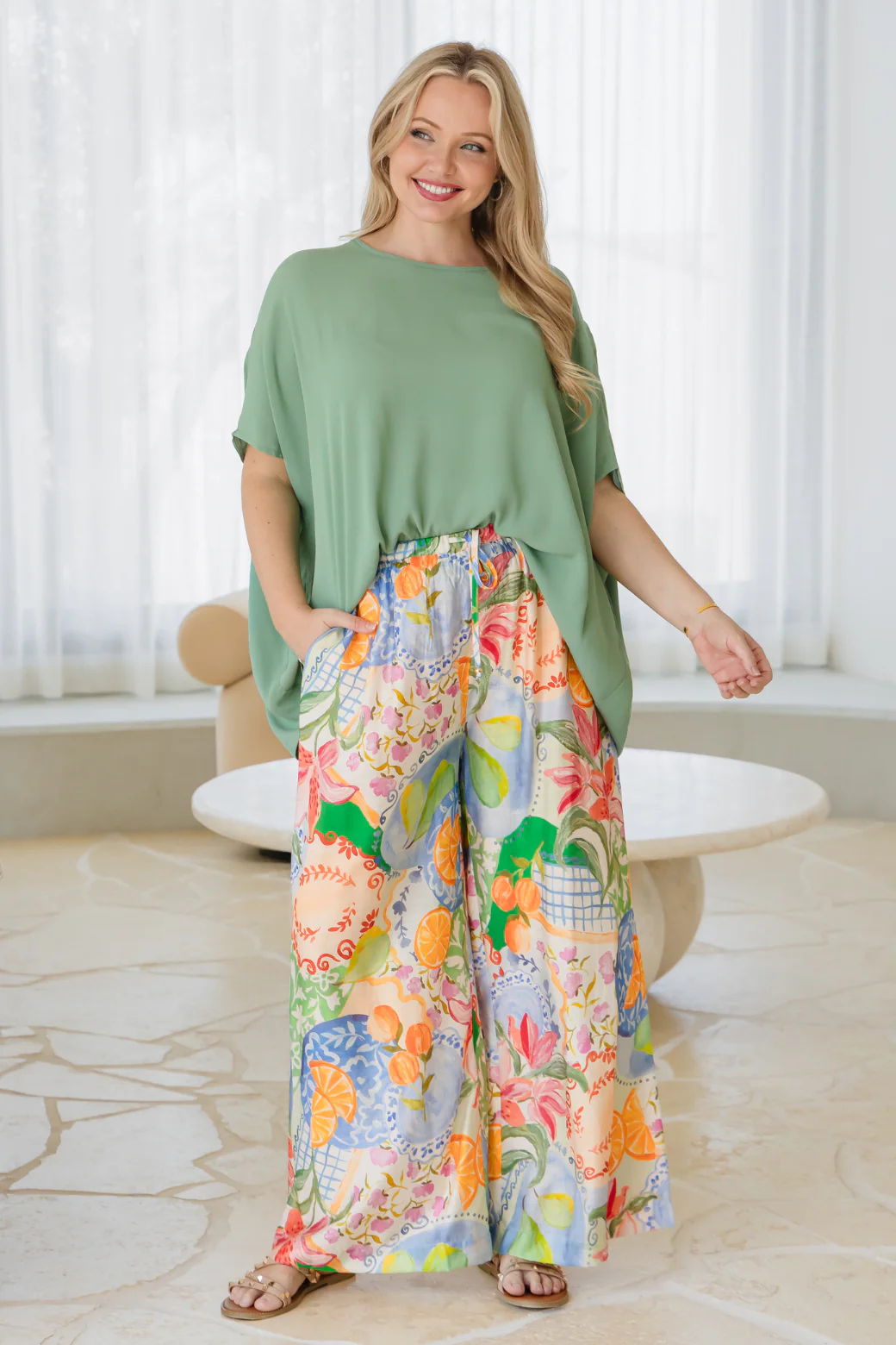 Brodie Drape Top Pistachio - Image 4