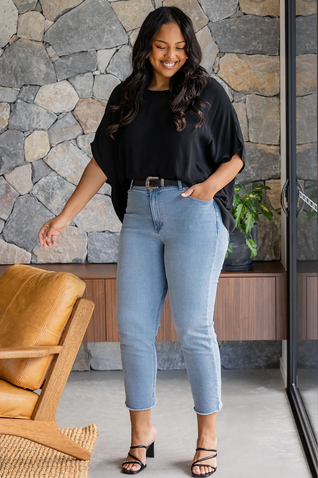 Brodie Drape Top Black - Image 2