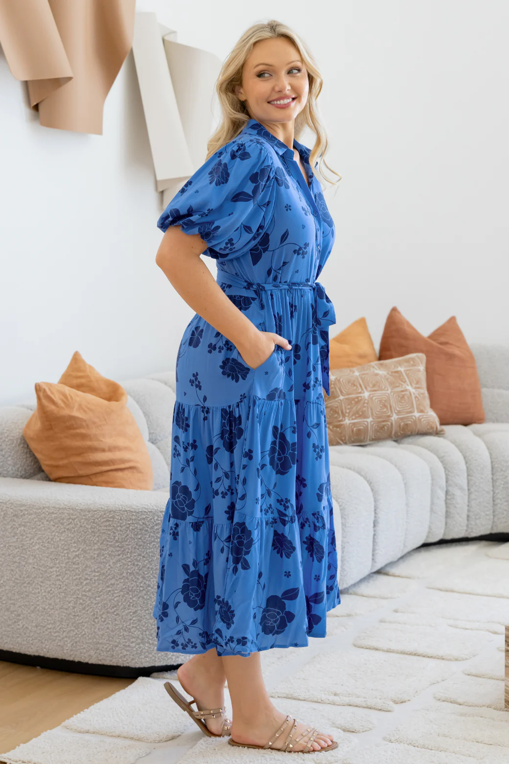 Camilla Midi Dress Miley Print Blue - Image 10
