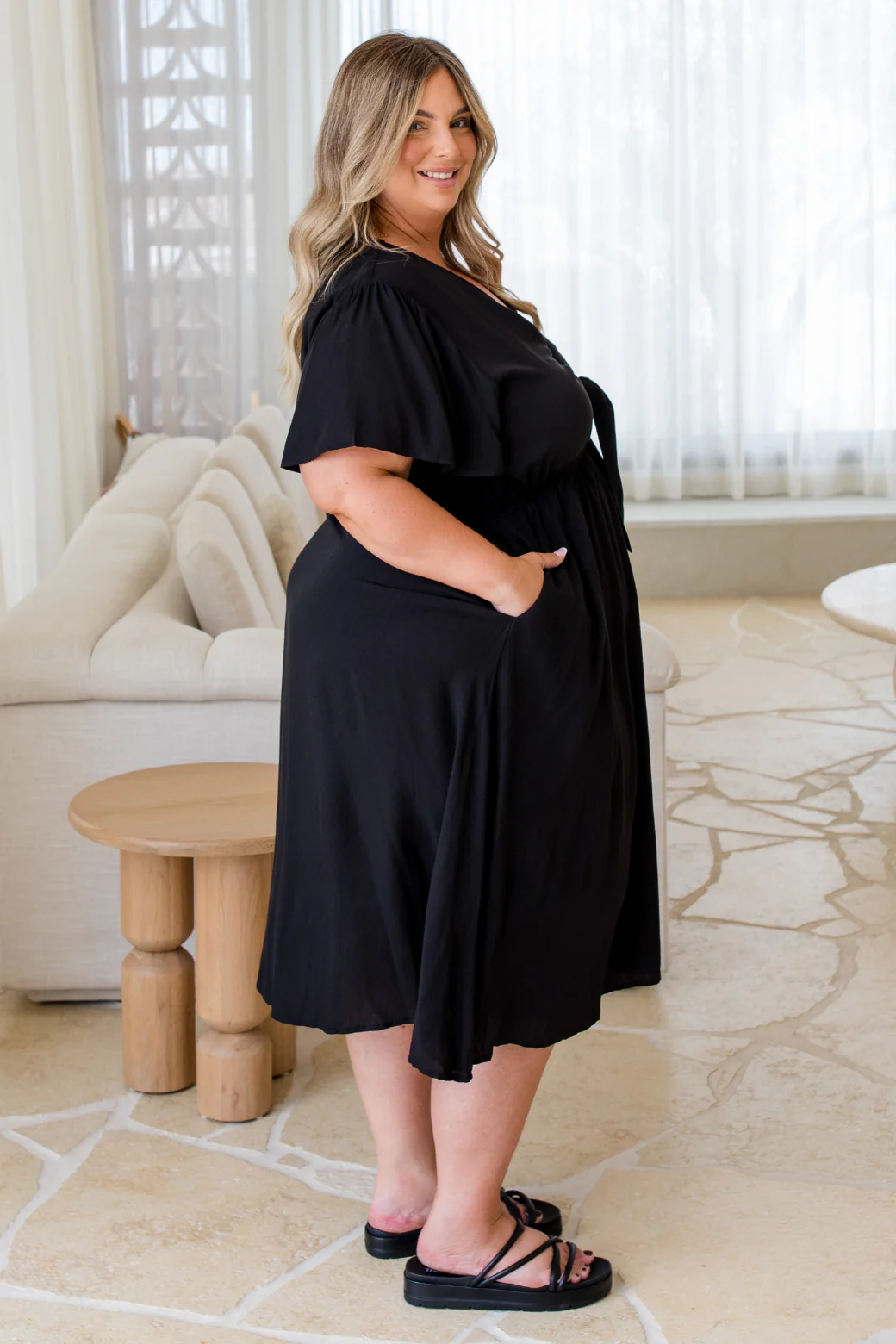 Carmen Midi Dress Black - Image 10