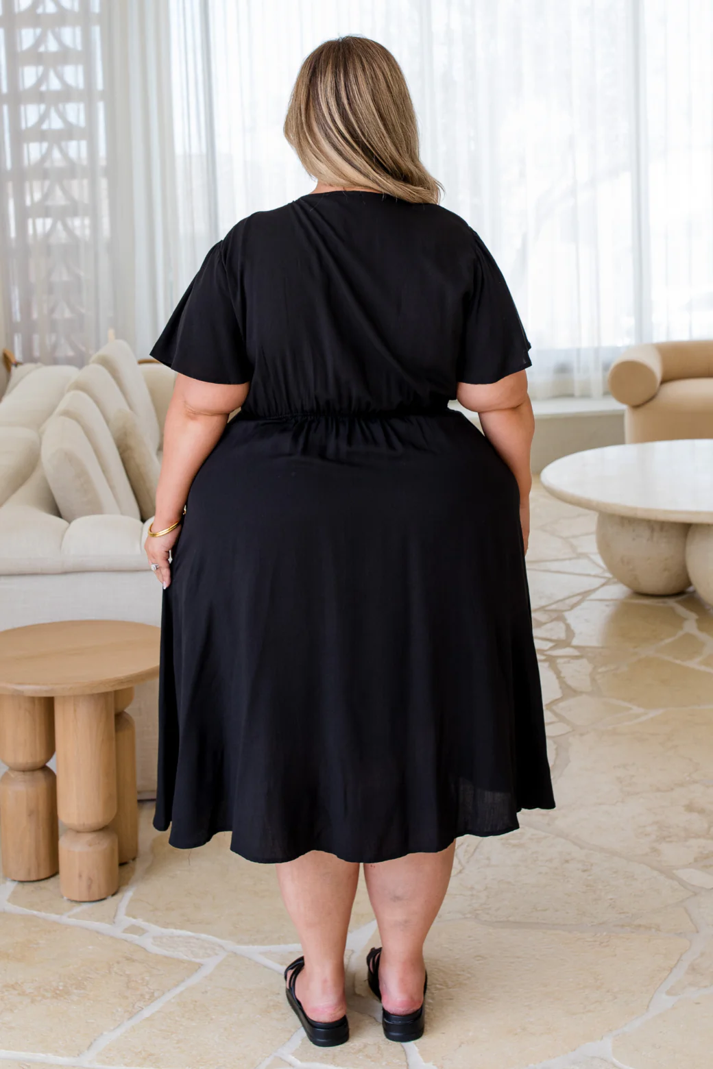 Carmen Midi Dress Black - Image 11