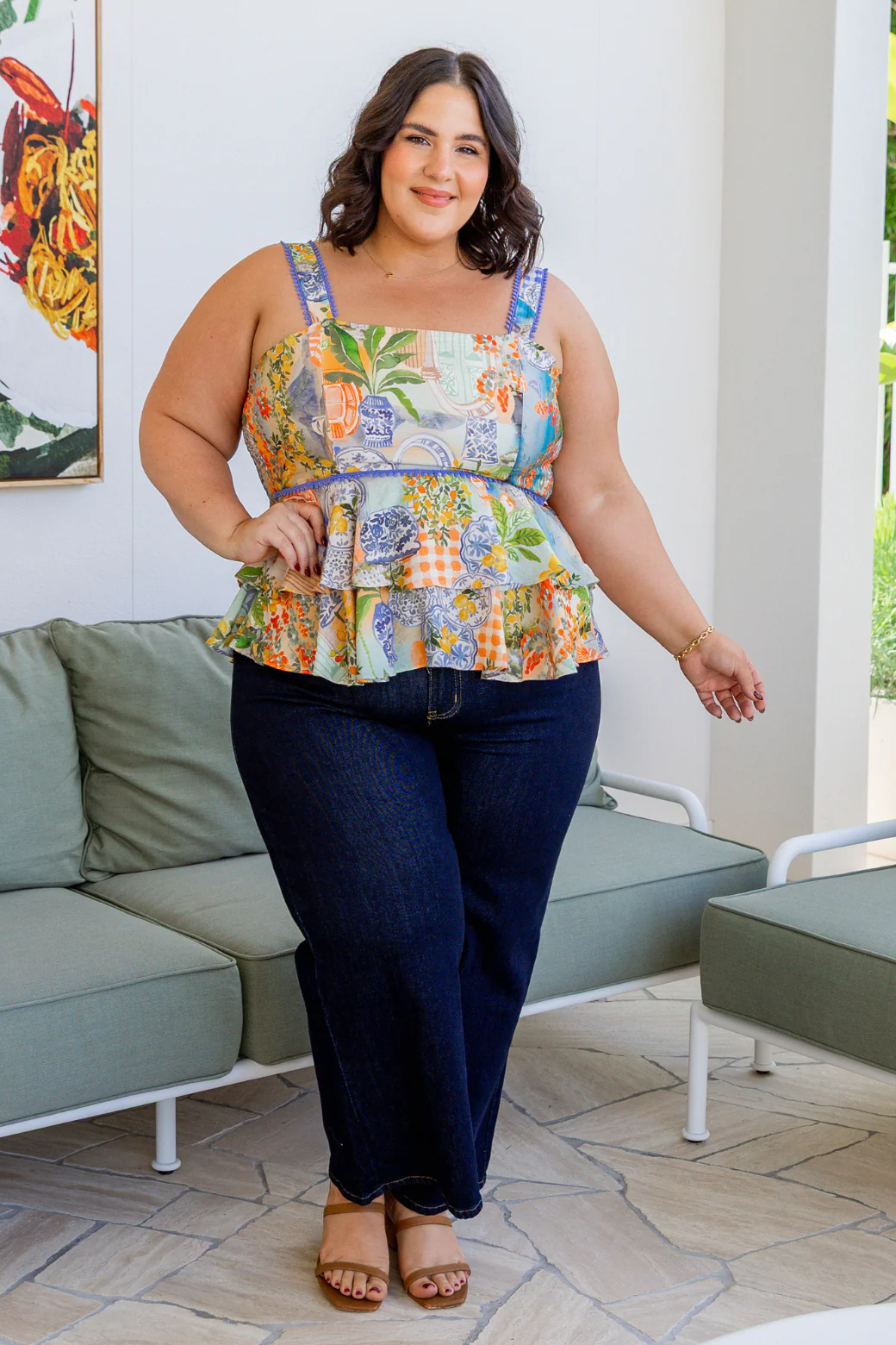 Final Sale | Caterina Top Como Print - Image 4