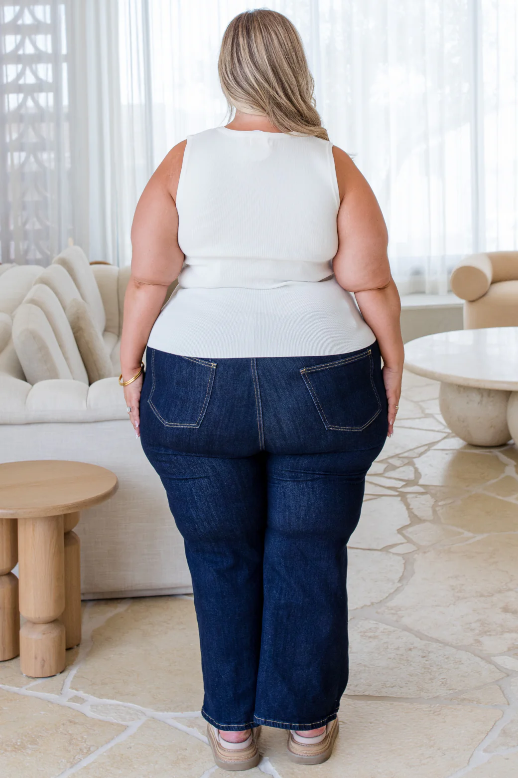 Chloe Crop Stretch Jeans Indigo - Image 7