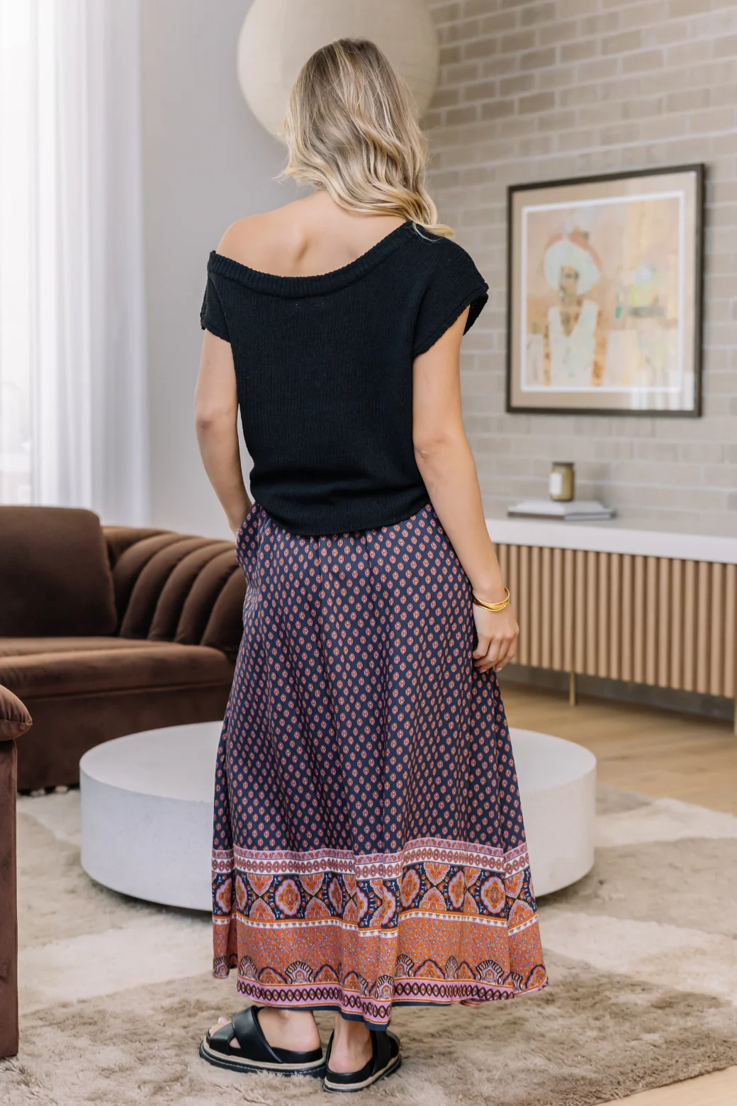 Final Sale | Claudette Maxi Skirt Lily Print Slate - Image 10