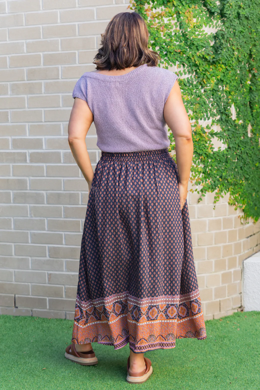 Final Sale | Claudette Maxi Skirt Lily Print Slate - Image 9