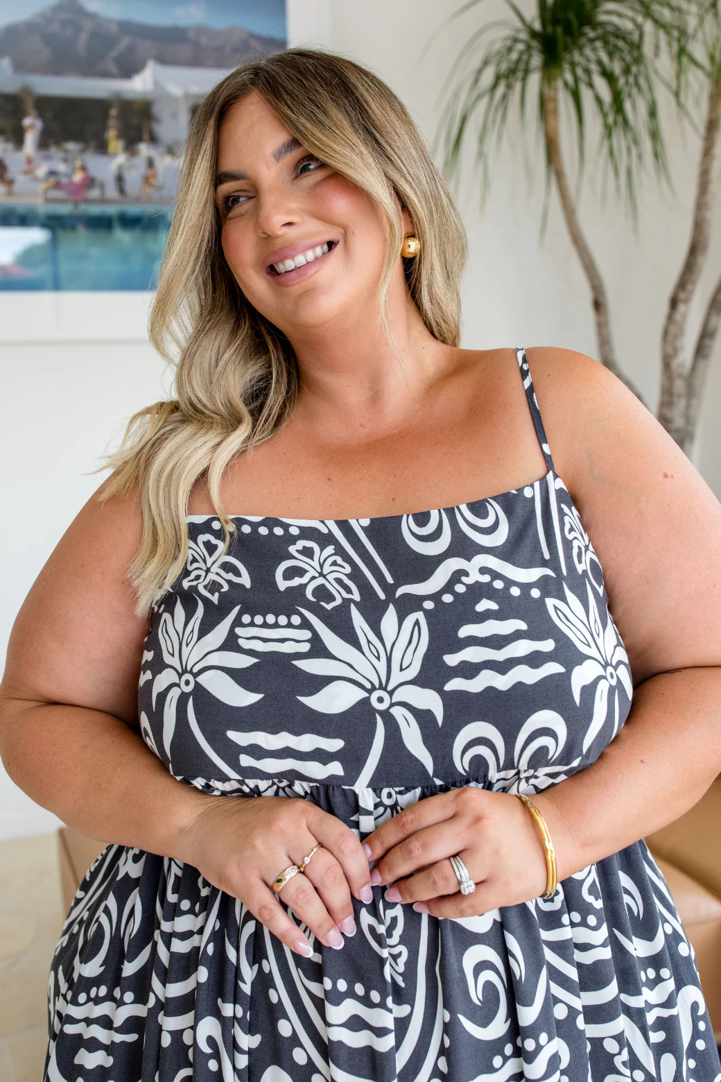 Dante Maxi Dress Isla Print Charcoal - Image 12
