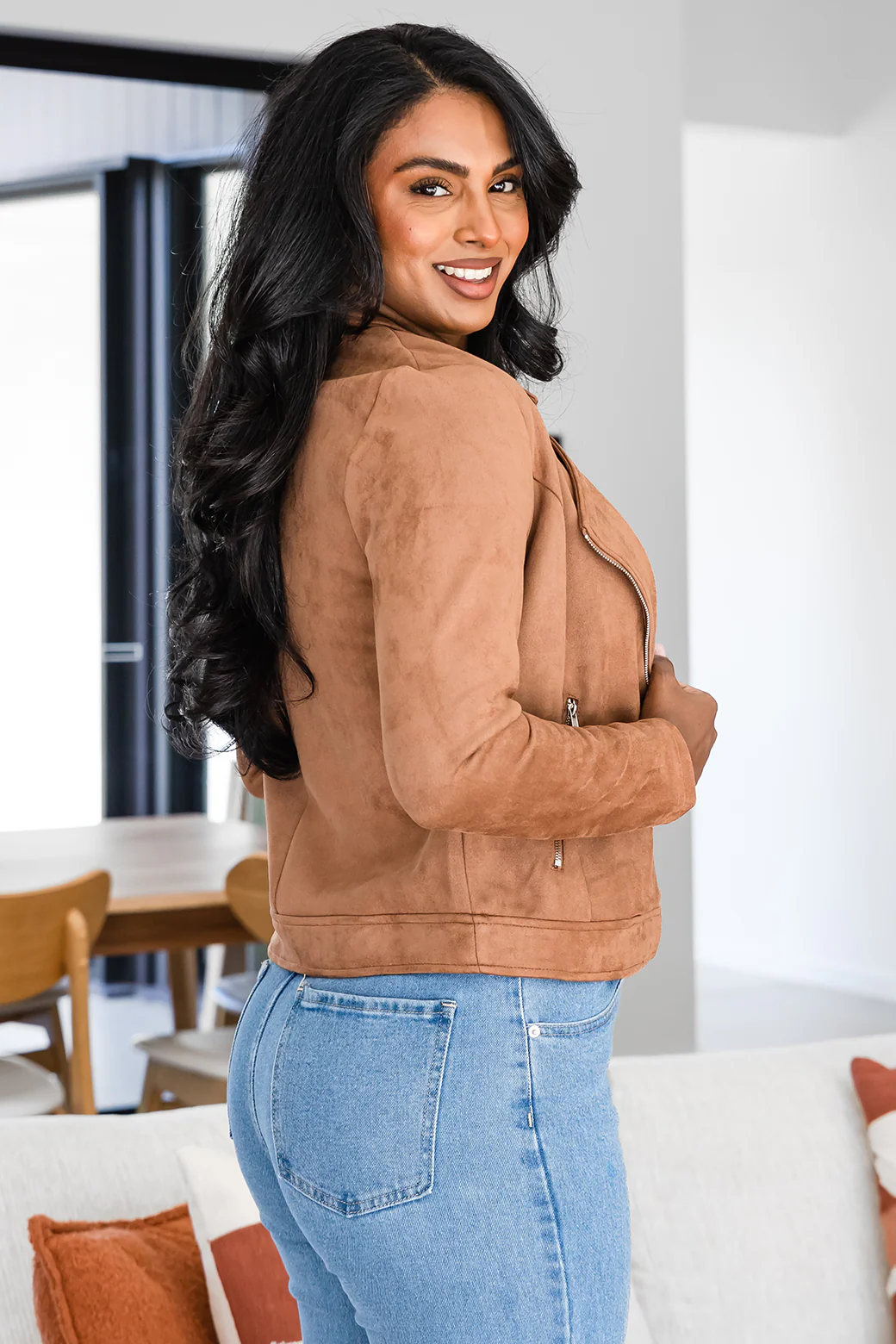 Emilia Moto Jacket Tan - Image 9