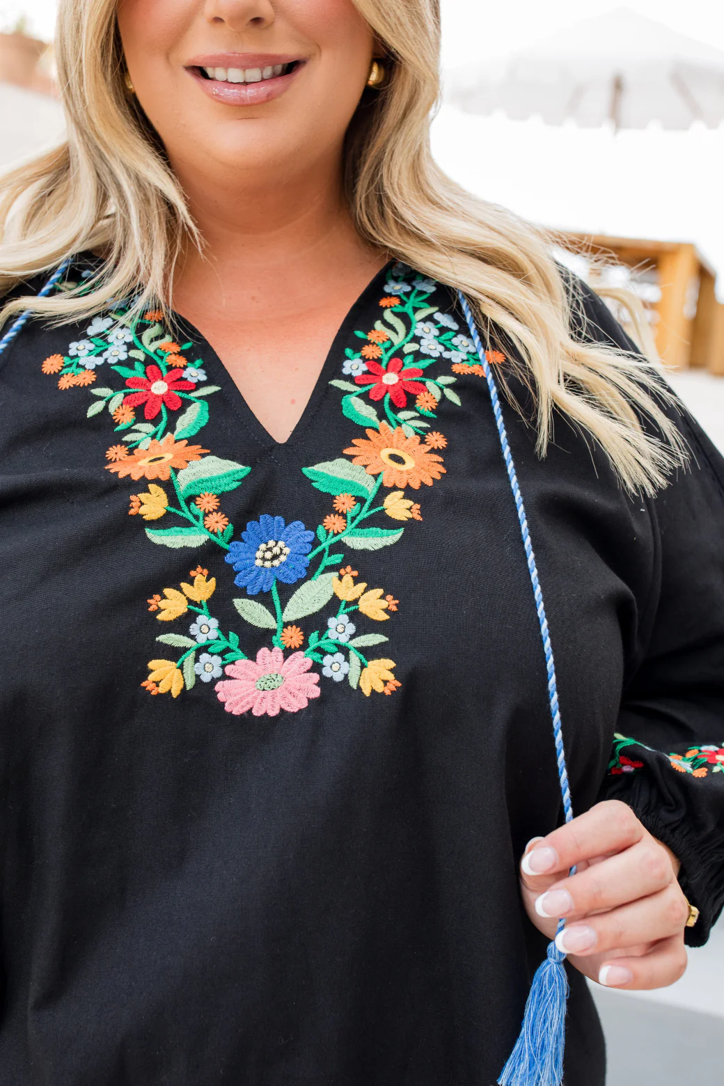 Gabby Embroidered Top Black - Image 10