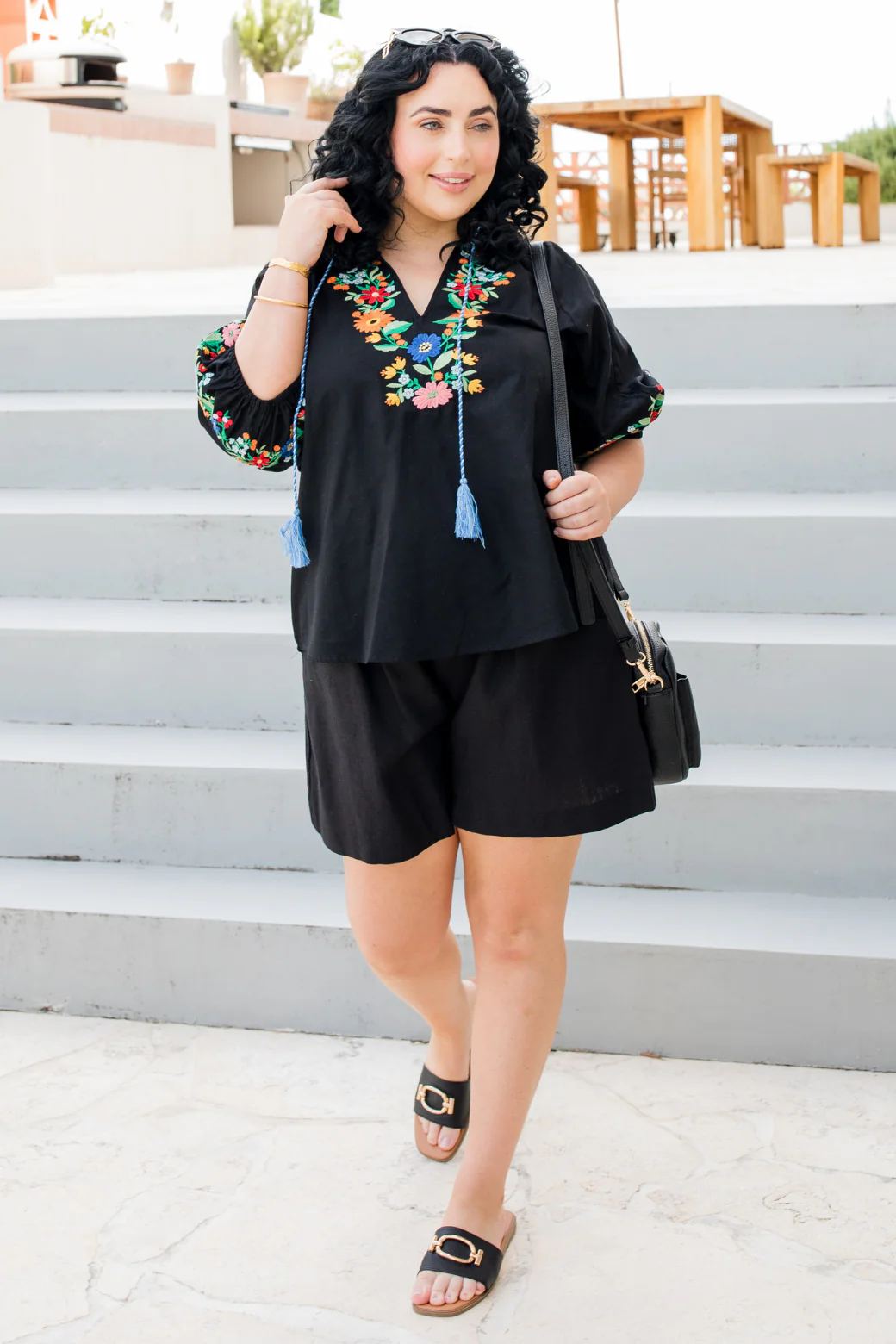 Gabby Embroidered Top Black - Image 7