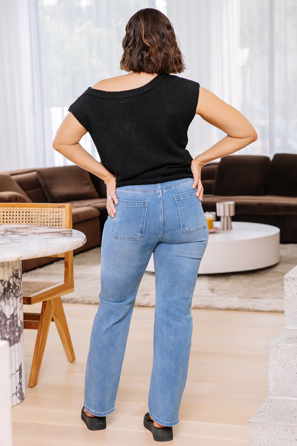 Hampton Off Shoulder Knit Top Black - Image 6