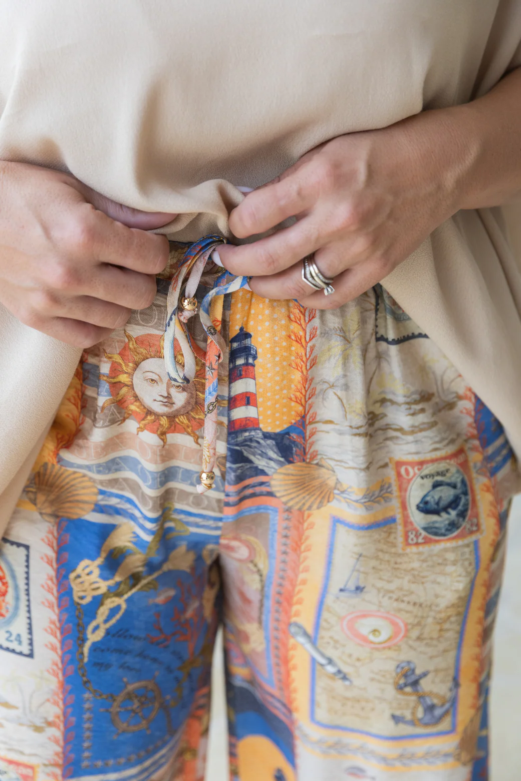 Final Sale | Harriet Wide Leg Pants Sea of Love Print - Image 11