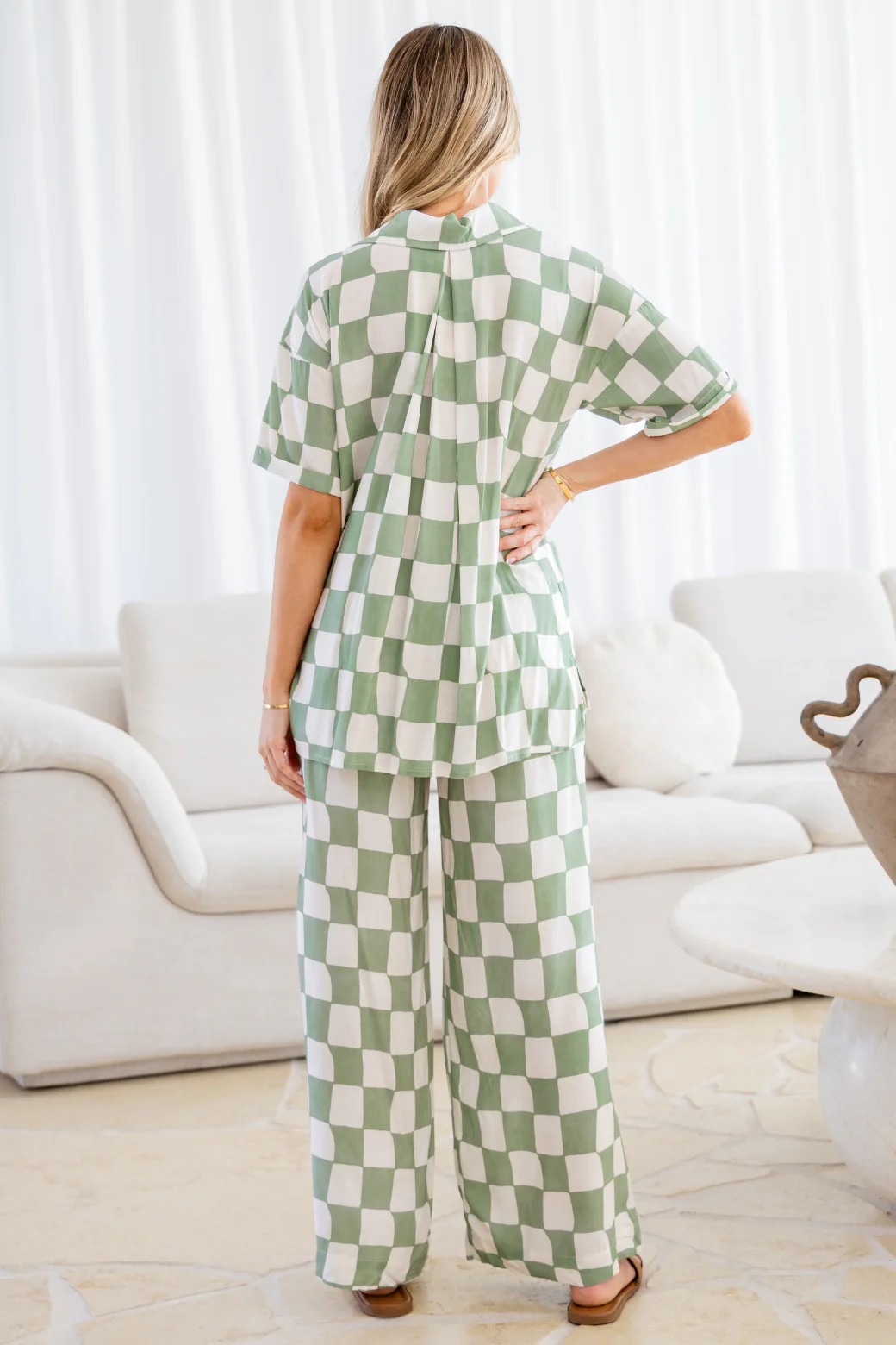 Final Sale | Hayden Shirt Sage Check - Image 11