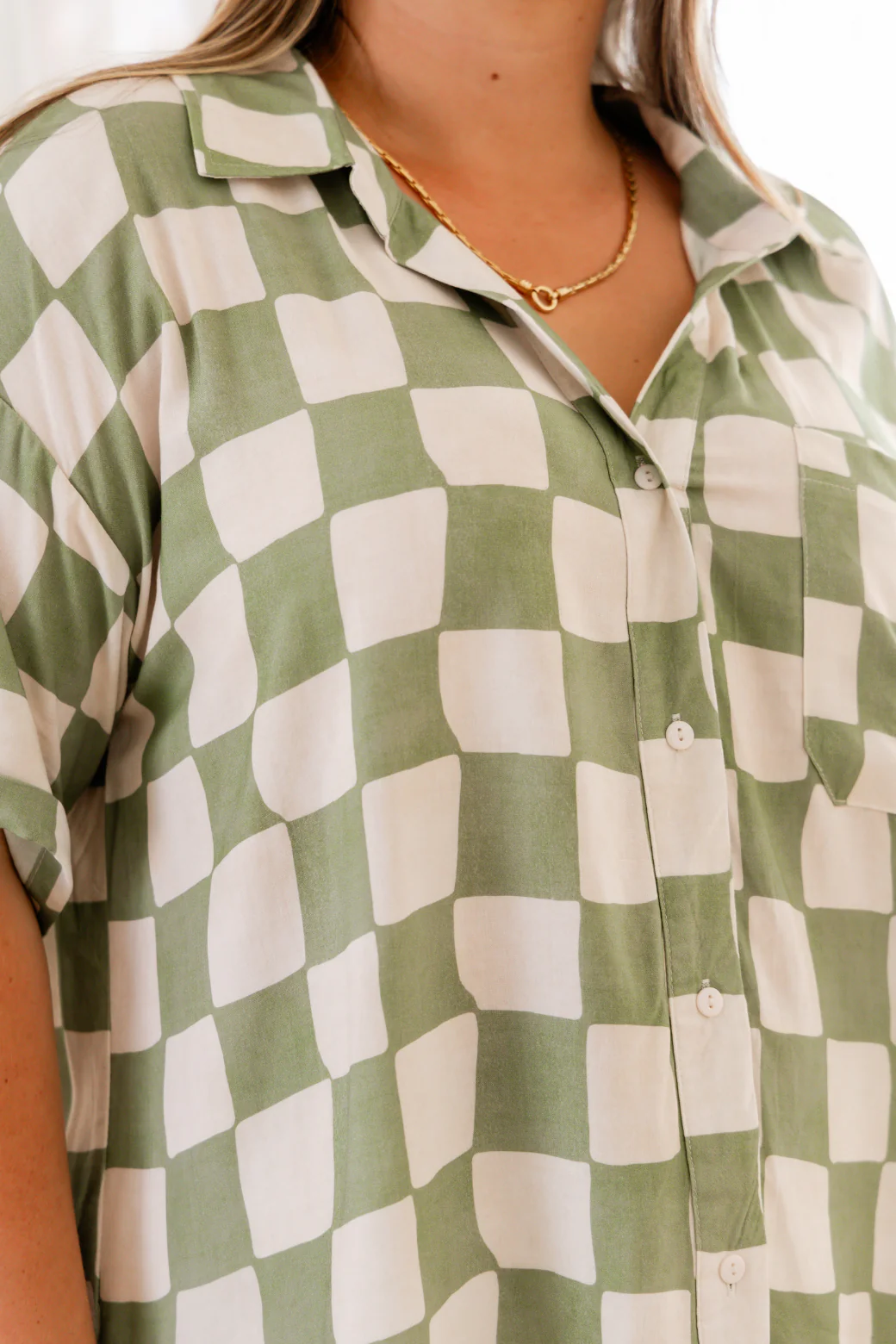 Final Sale | Hayden Shirt Sage Check - Image 12