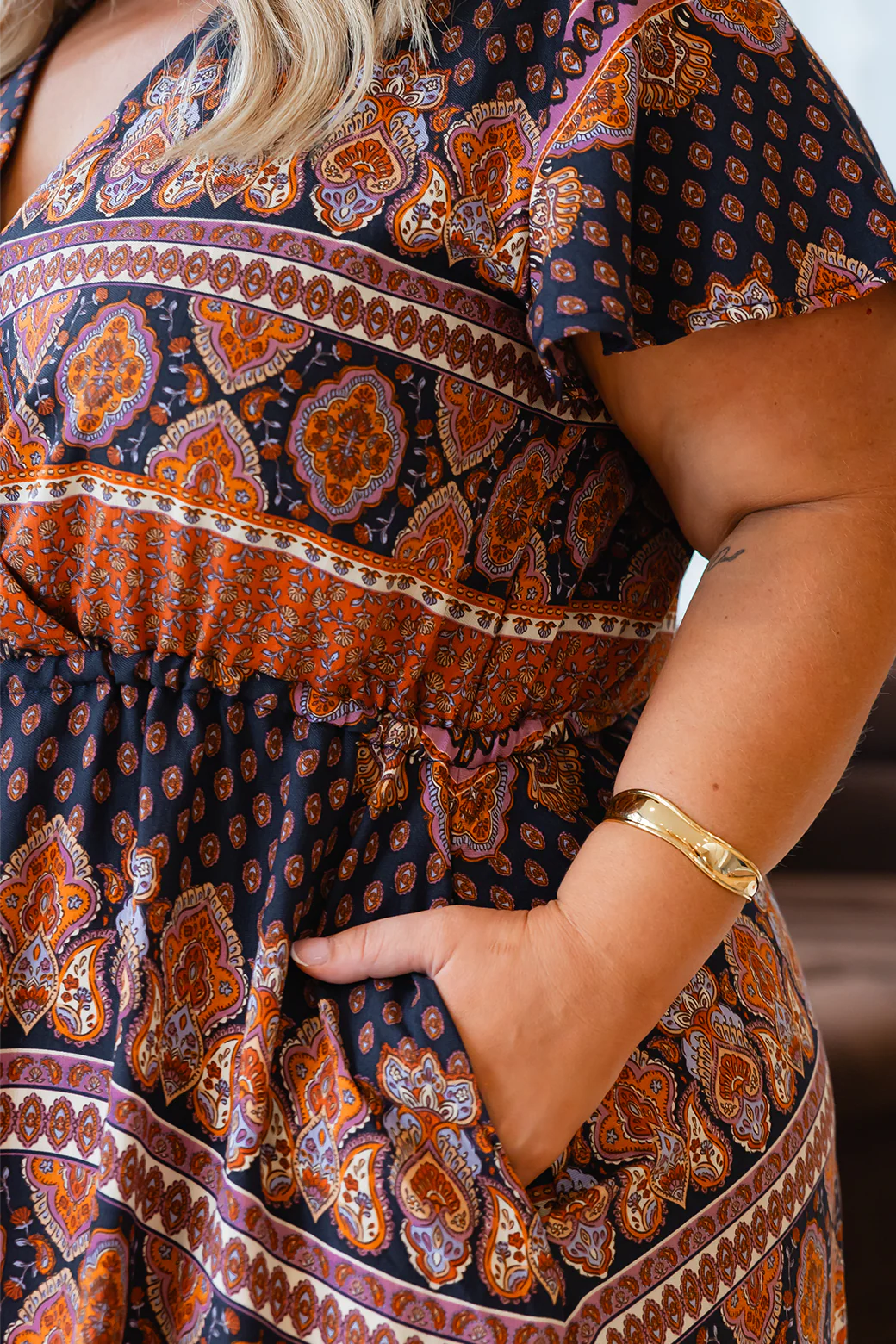Final Sale | Imogen Midi Dress Lily Print Slate - Image 11