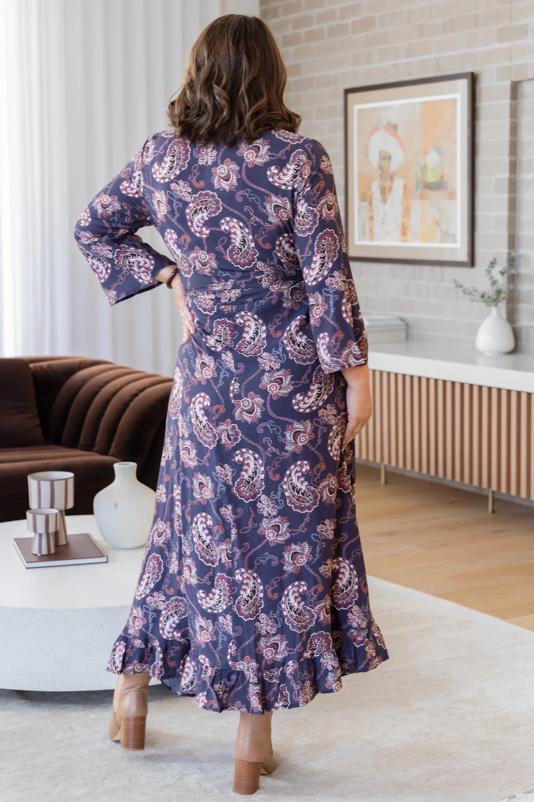 Jacquie Wrap Midi Dress Pagonia Print Slate - Image 10