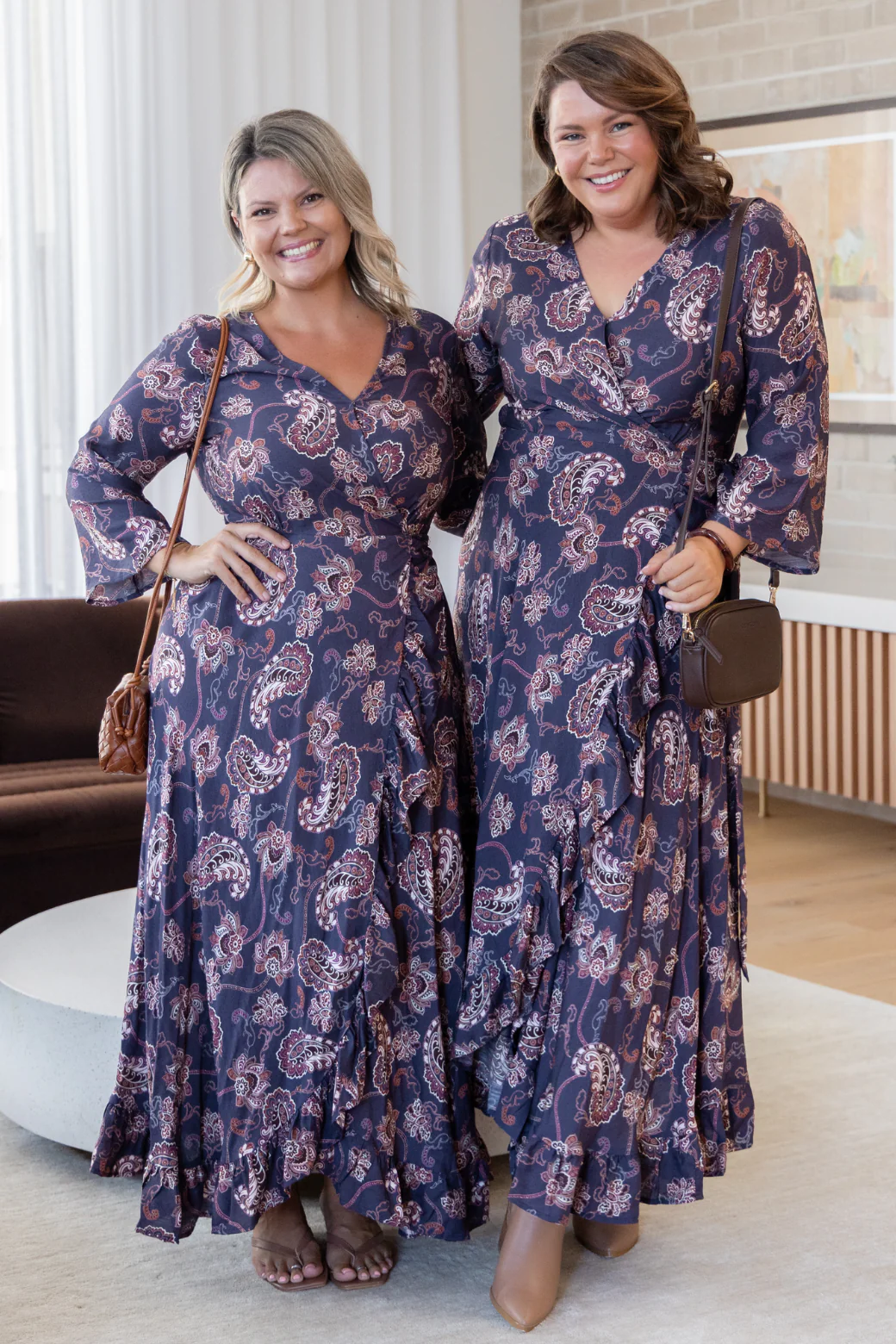 Jacquie Wrap Midi Dress Pagonia Print Slate - Image 2