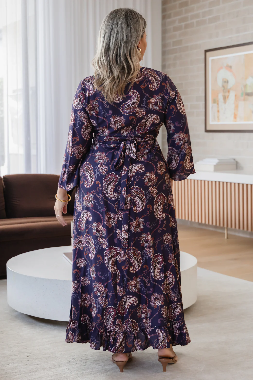 Jacquie Wrap Midi Dress Pagonia Print Slate - Image 6