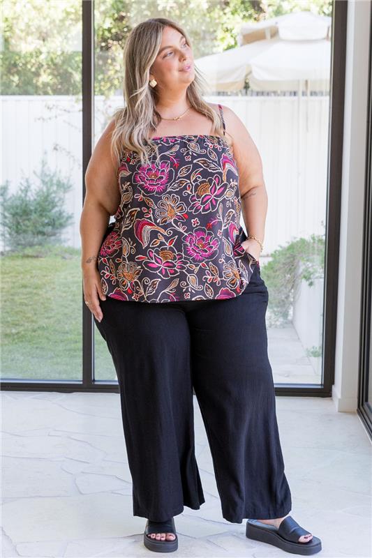 Final Sale | Jimmy Top Rosetta Print Black - Image 2