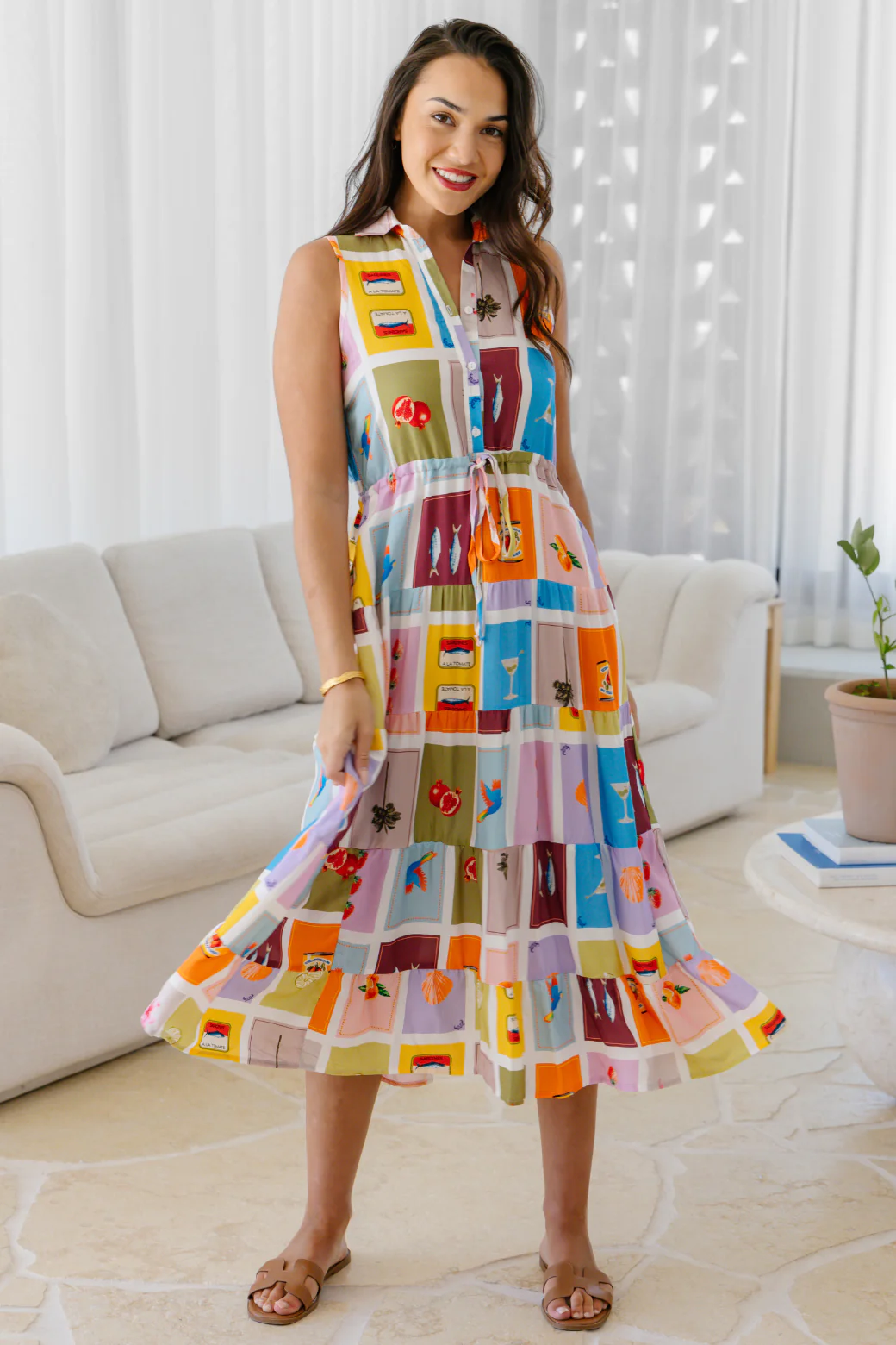 Kathy Midi Dress Coastal Bliss - Image 3