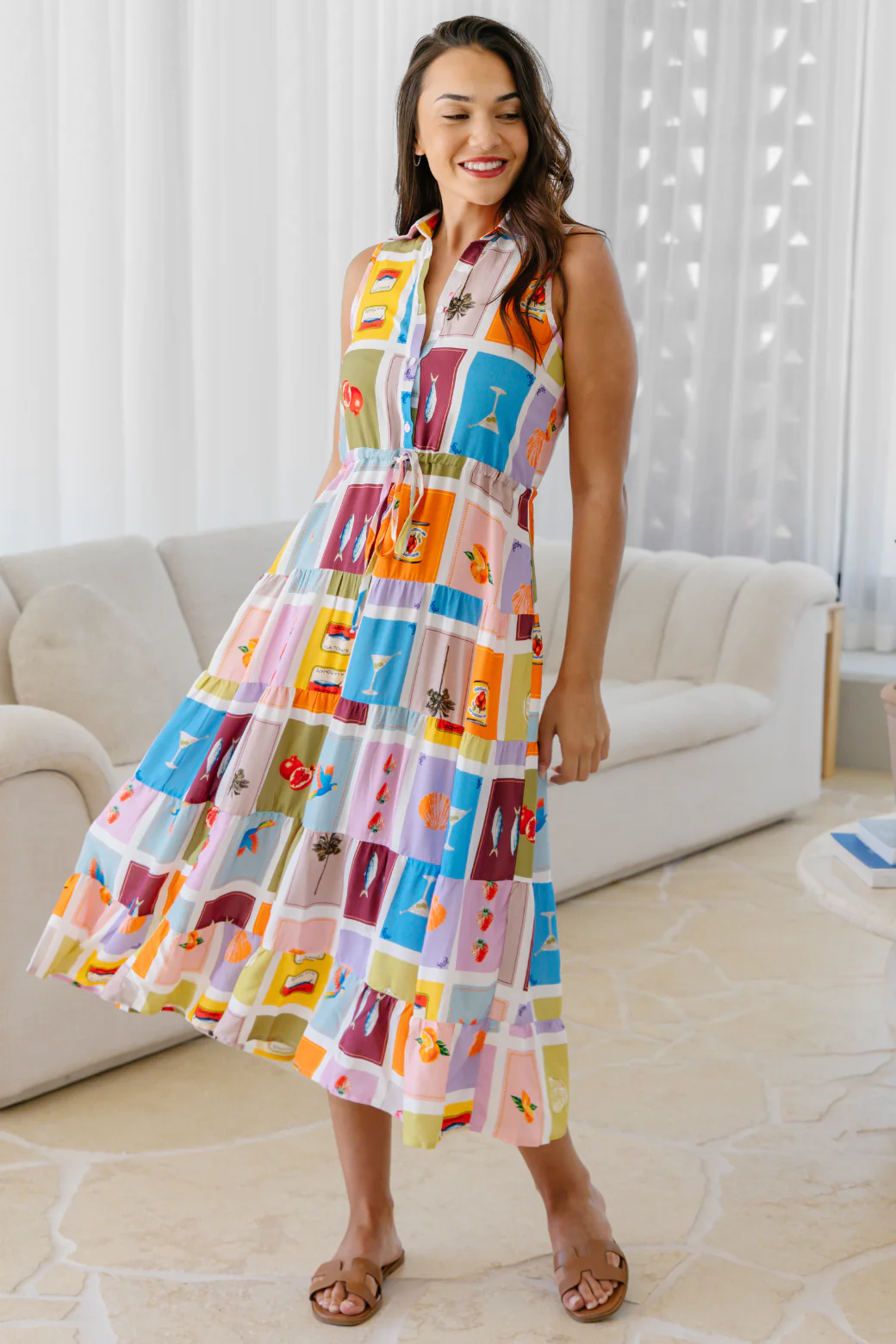 Kathy Midi Dress Coastal Bliss - Image 8