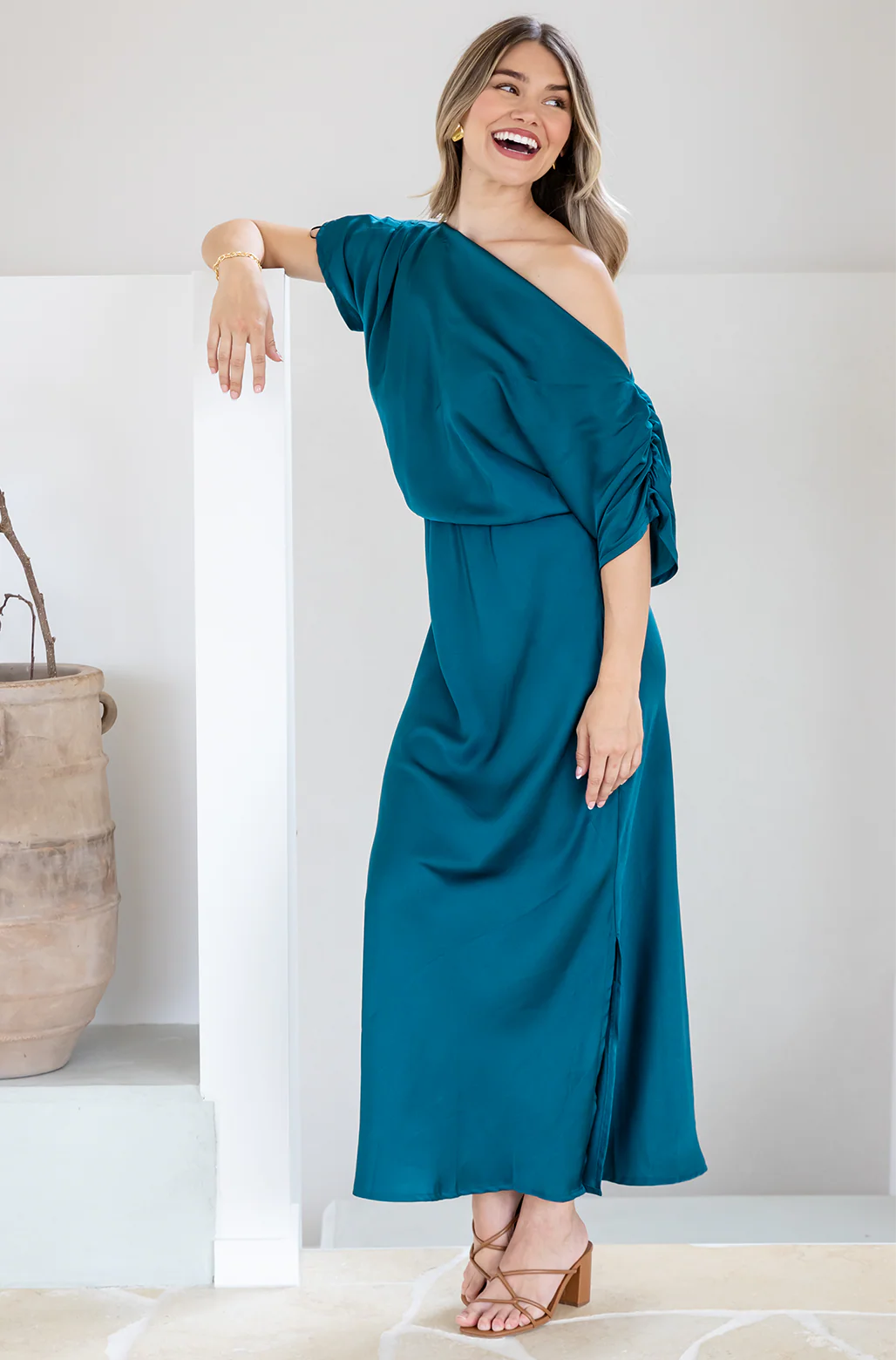 Final Sale | Katya Off Shoulder Maxi Dress Deep Teal - Image 5