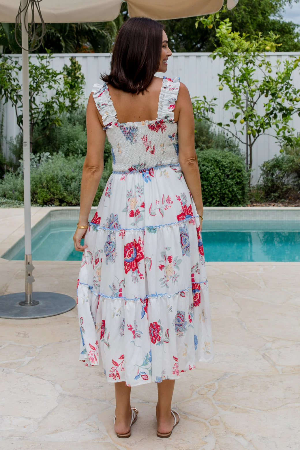 Keeley Midi Dress Moroccan Sun Print White - Image 11