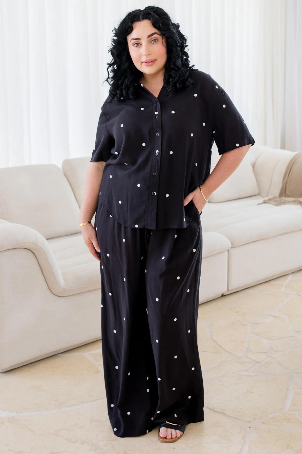 LaBrea Shirt Black White Mini Spot - Image 3