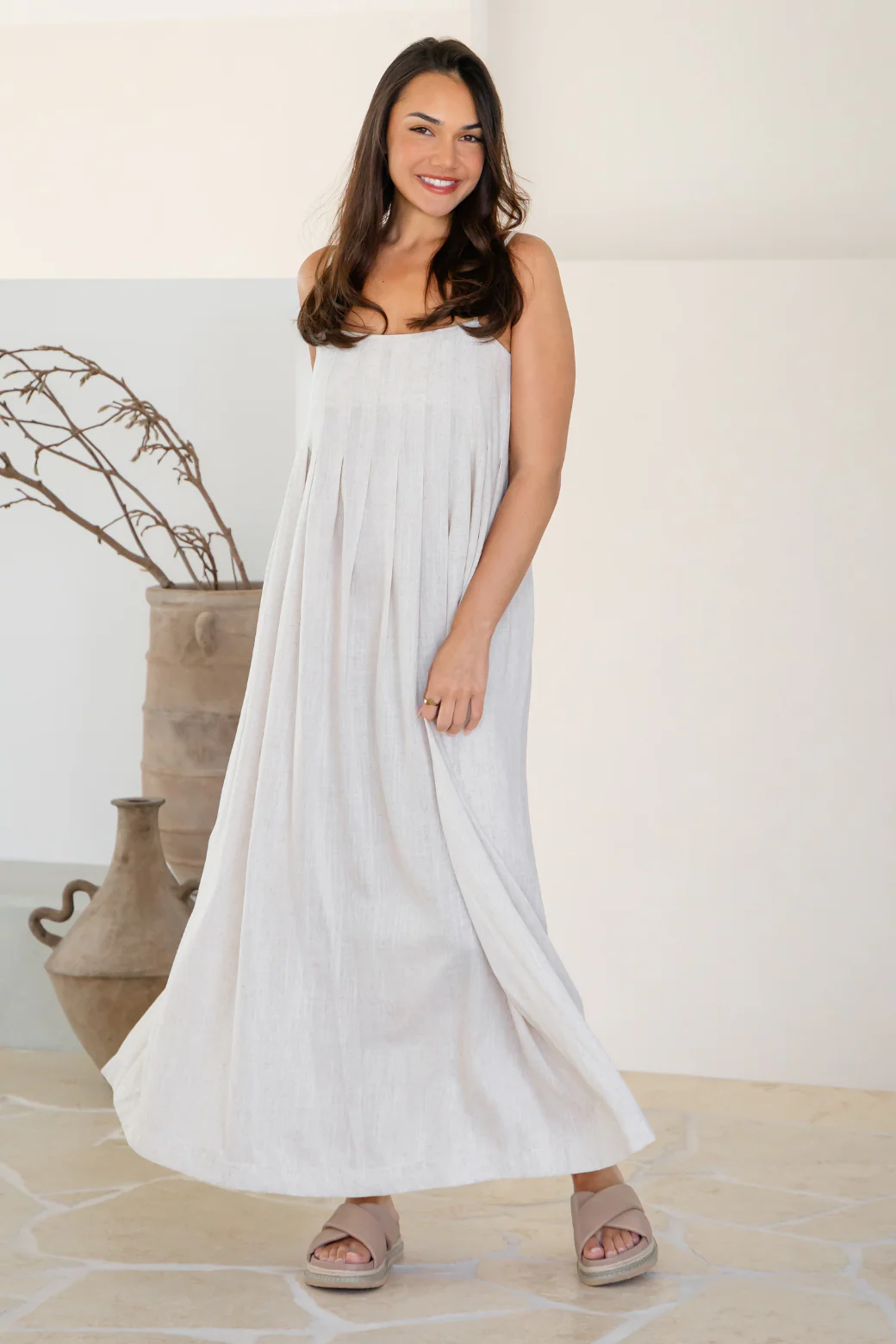 Final Sale | Lara Maxi Dress Beige - Image 5