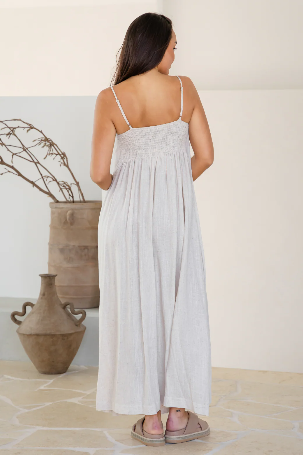 Final Sale | Lara Maxi Dress Beige - Image 7