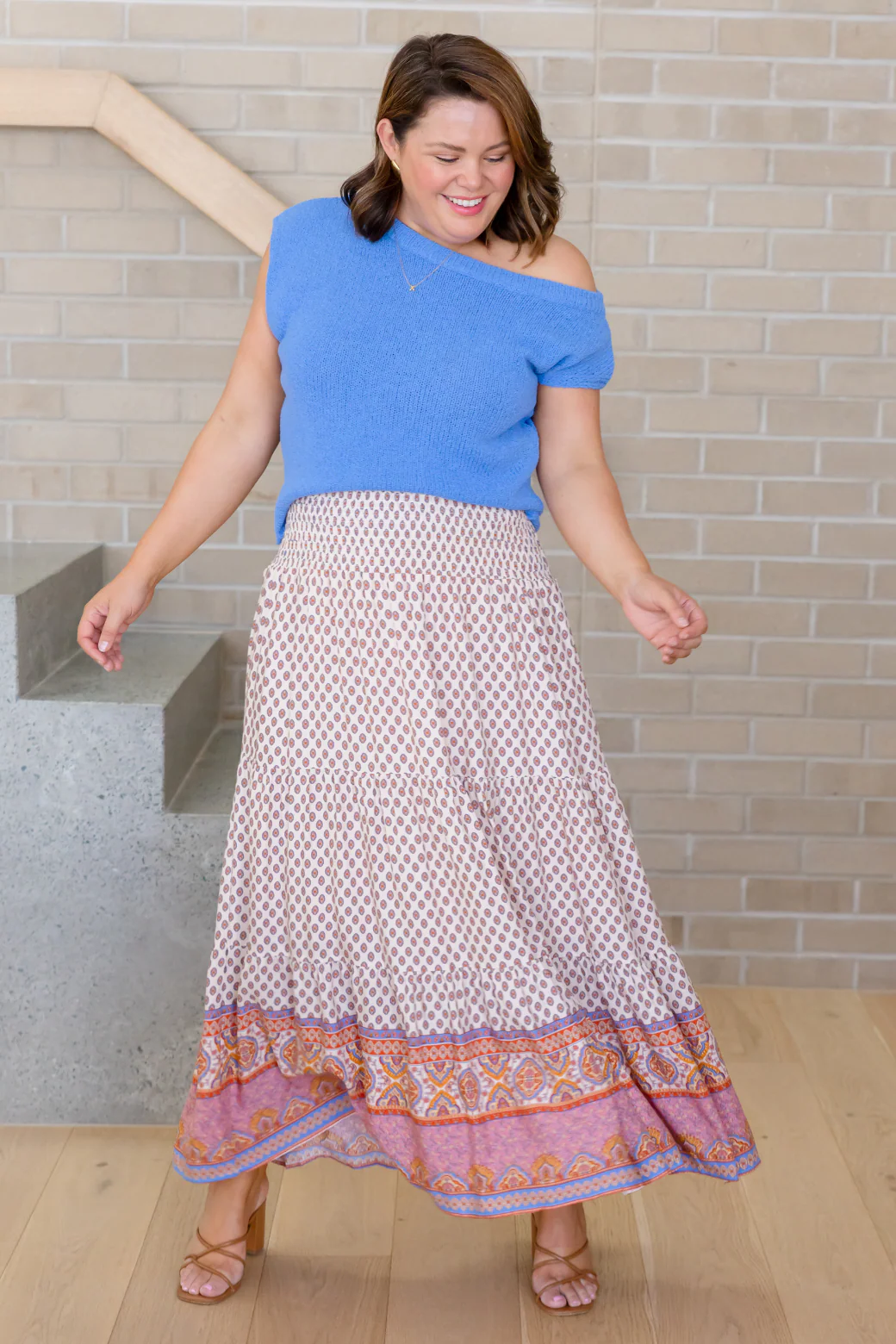 Final Sale | Leighton Maxi Skirt Lily Print Natural - Image 2