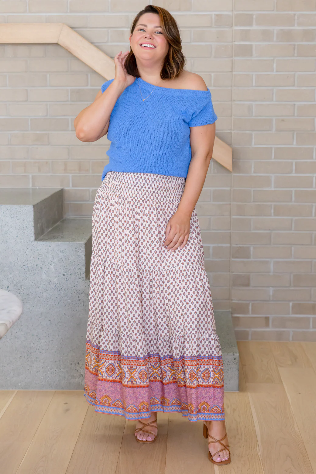 Final Sale | Leighton Maxi Skirt Lily Print Natural - Image 3