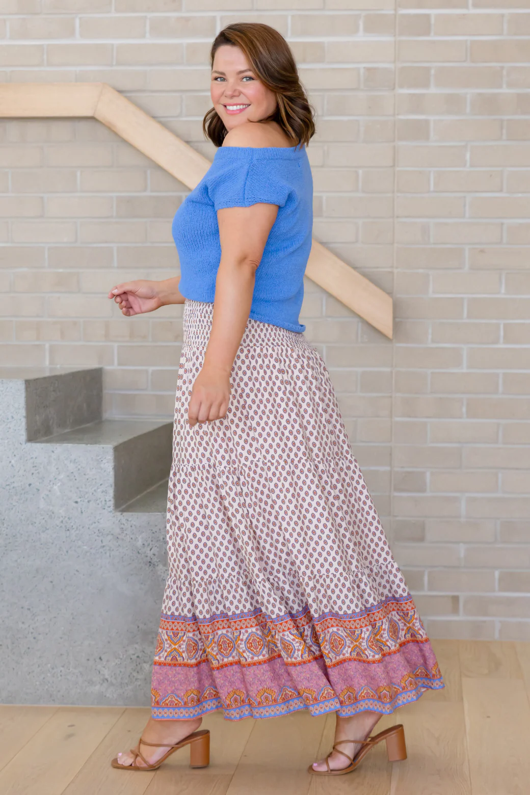 Final Sale | Leighton Maxi Skirt Lily Print Natural - Image 4