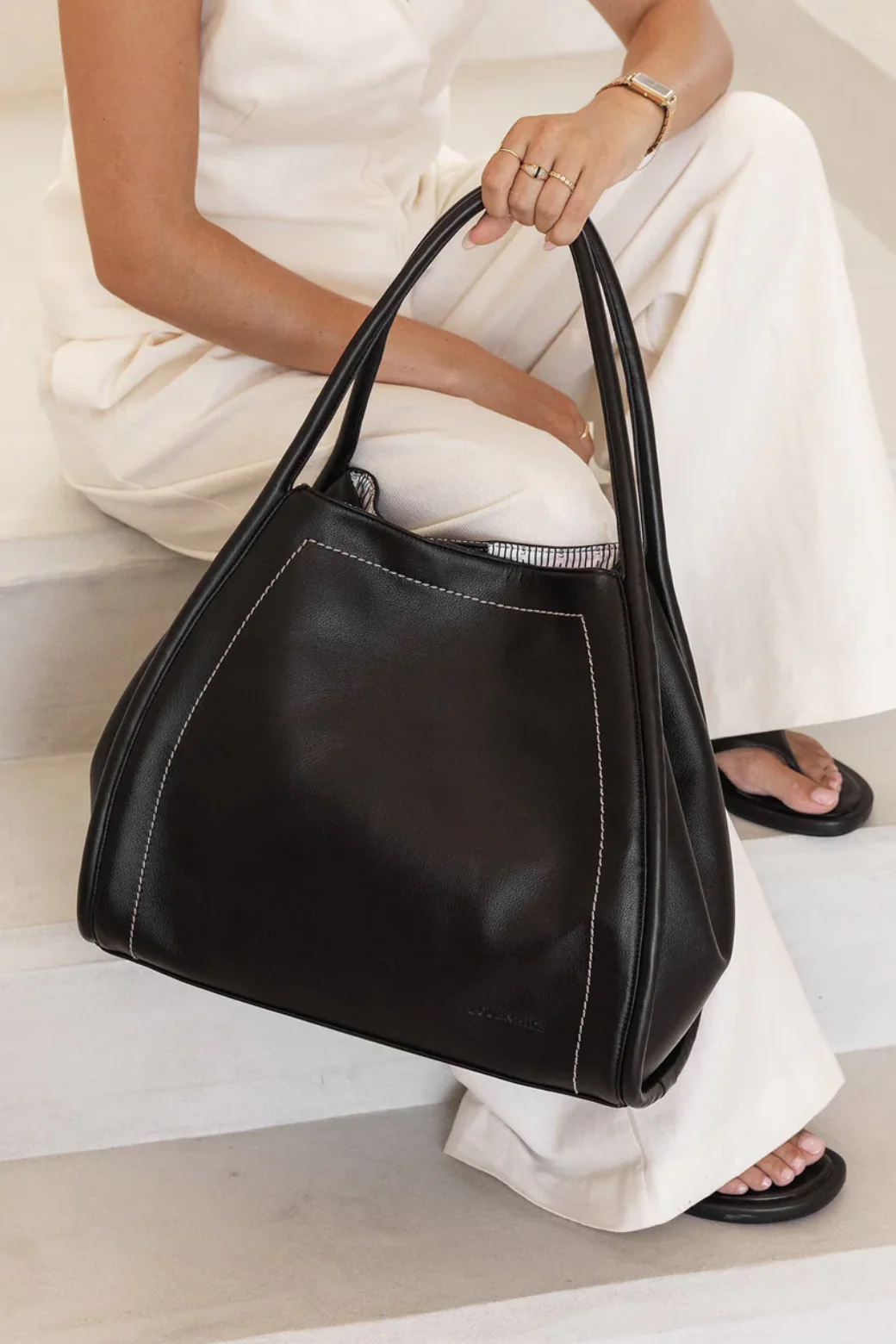 Louenhide Sutton Shoulder Bag Black Vegan Leather