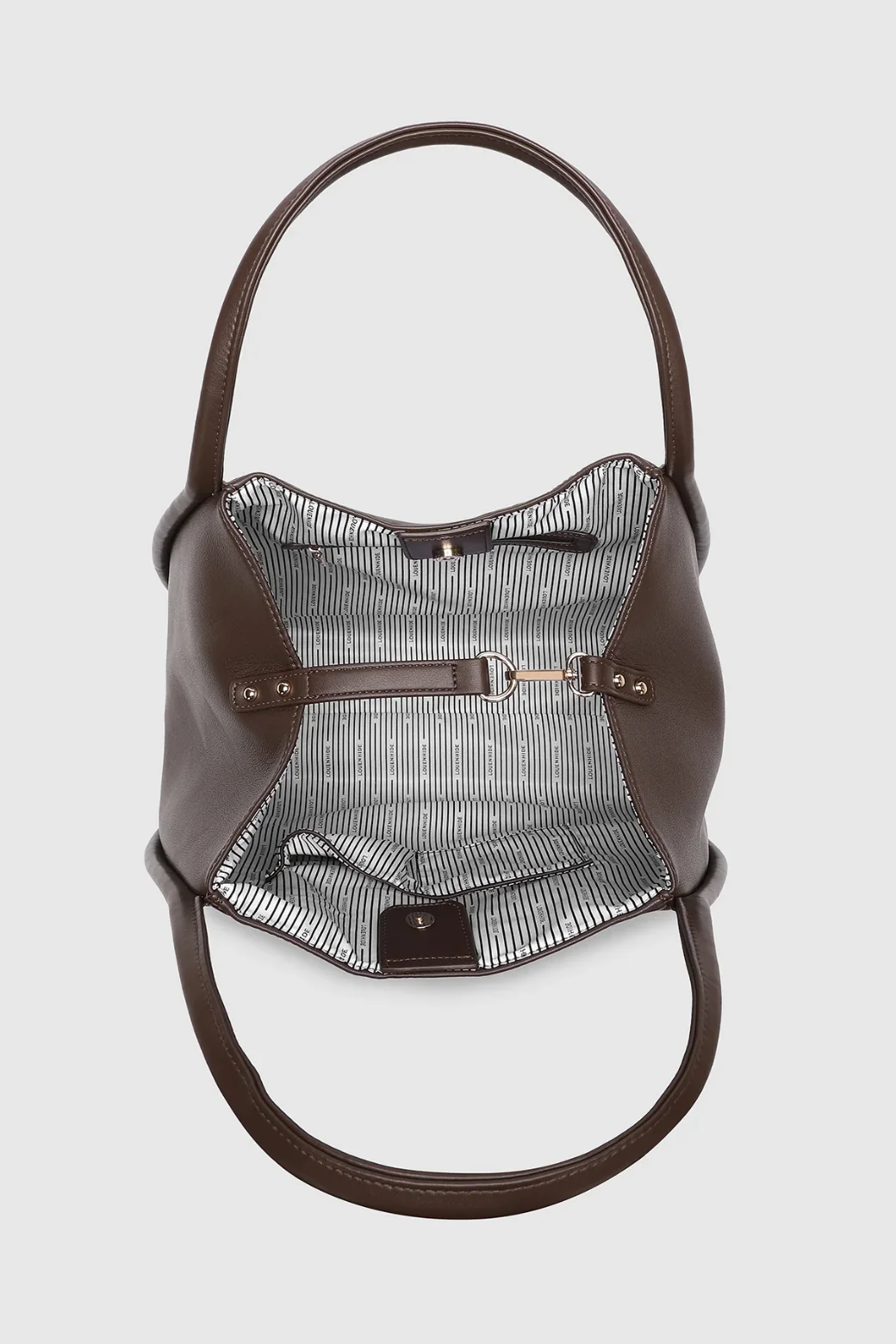 Louenhide Sutton Shoulder Bag Chocolate Vegan Leather - Image 5