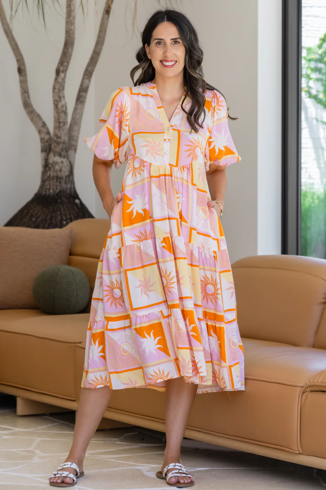Louisa Midi Dress Celcius Print - Image 3