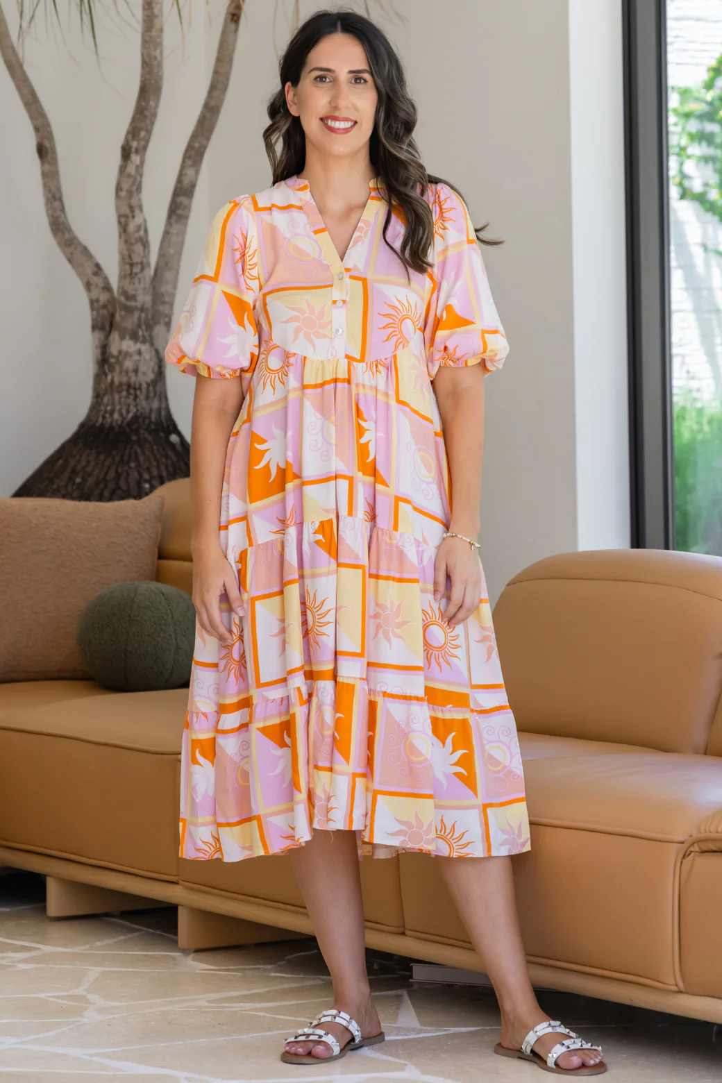 Louisa Midi Dress Celcius Print - Image 7